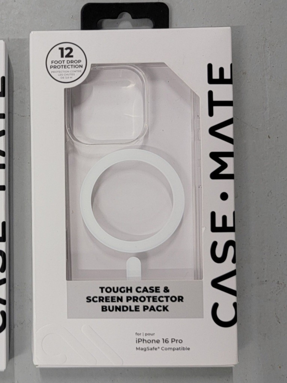 Case-mate Clear Tough MagSafe Case with Glass Protector Bundle for Iphone 16 Pro